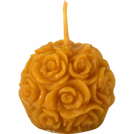Beeswax candle - small rose bouquet