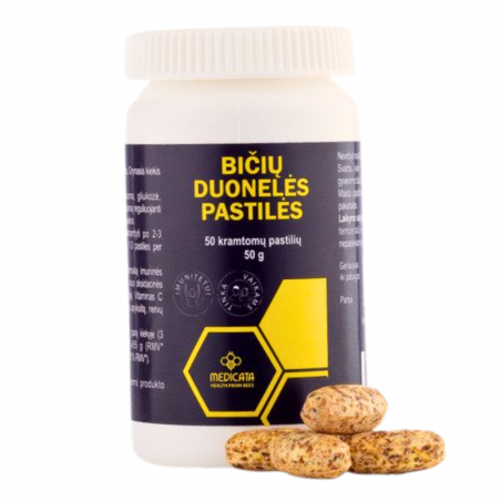 Bee bread chewable lozenges, 50 pastilles