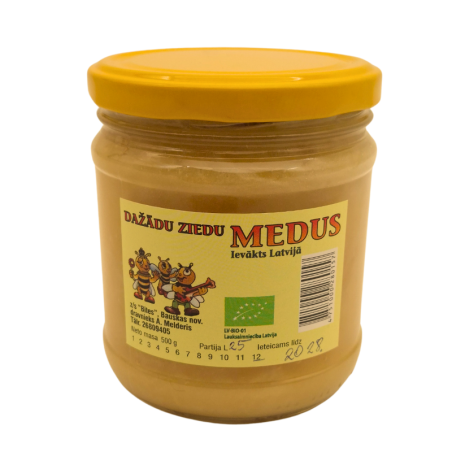 Bioloģisks dažādu ziedu medus, 500g