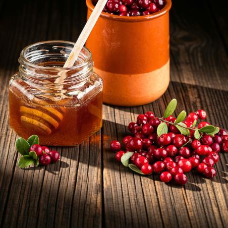 Honey with lingonberries, 50g